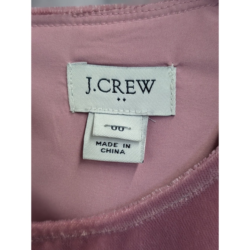 J.Crew Pink Velvet Long Sleeve Tulip Faux Wrap Dress Dusty Rose Size 00 - Picture 3 of 3